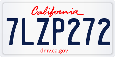 CA license plate 7LZP272