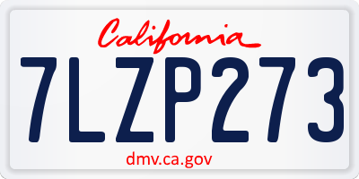 CA license plate 7LZP273