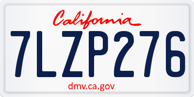 CA license plate 7LZP276
