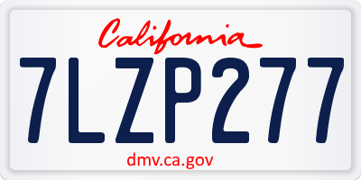 CA license plate 7LZP277