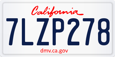 CA license plate 7LZP278