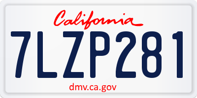 CA license plate 7LZP281