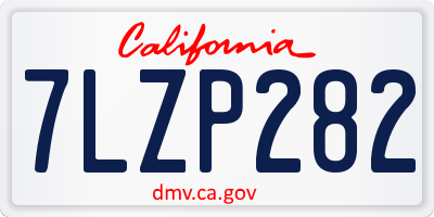 CA license plate 7LZP282