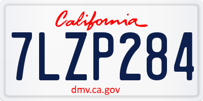 CA license plate 7LZP284