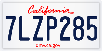 CA license plate 7LZP285