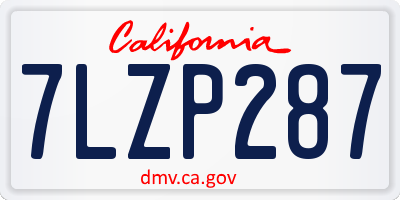 CA license plate 7LZP287