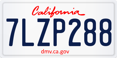 CA license plate 7LZP288