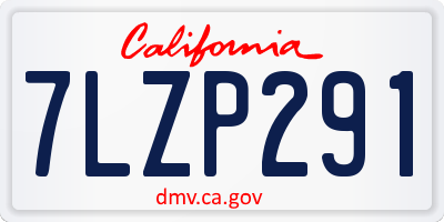 CA license plate 7LZP291