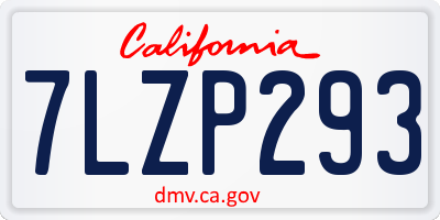 CA license plate 7LZP293