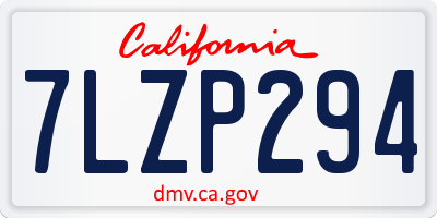 CA license plate 7LZP294
