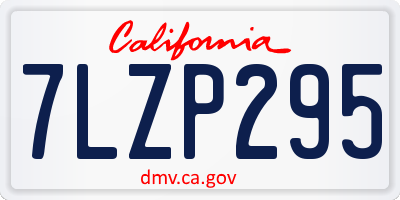 CA license plate 7LZP295