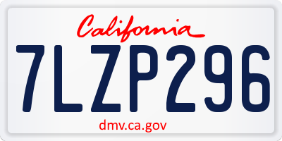 CA license plate 7LZP296
