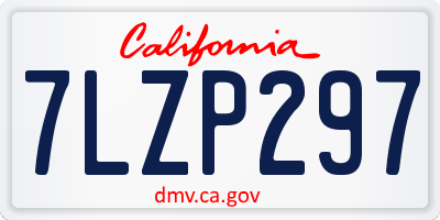 CA license plate 7LZP297
