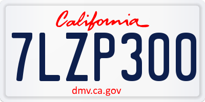 CA license plate 7LZP300