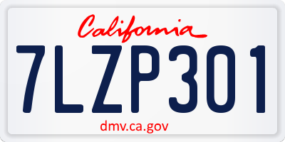 CA license plate 7LZP301