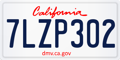 CA license plate 7LZP302