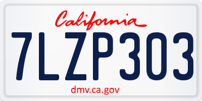 CA license plate 7LZP303