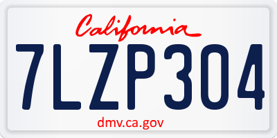 CA license plate 7LZP304