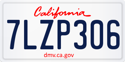 CA license plate 7LZP306