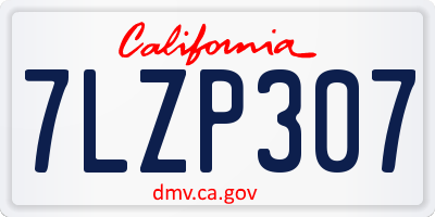 CA license plate 7LZP307