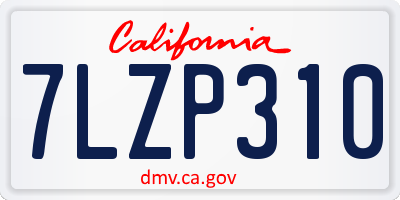 CA license plate 7LZP310