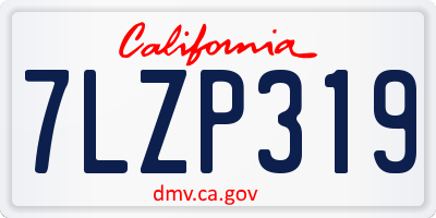 CA license plate 7LZP319