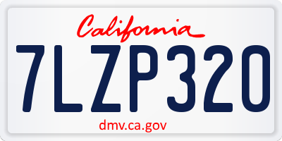 CA license plate 7LZP320
