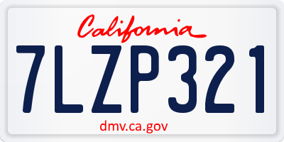 CA license plate 7LZP321