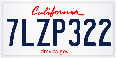 CA license plate 7LZP322