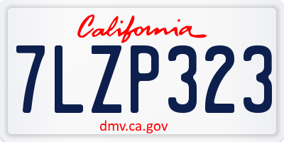 CA license plate 7LZP323