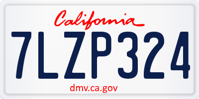 CA license plate 7LZP324