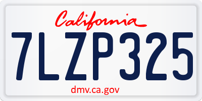 CA license plate 7LZP325