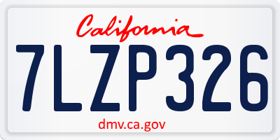 CA license plate 7LZP326