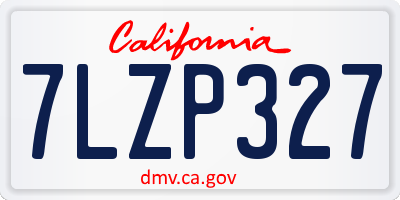CA license plate 7LZP327