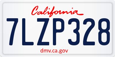 CA license plate 7LZP328
