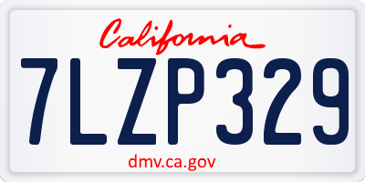 CA license plate 7LZP329