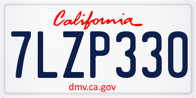 CA license plate 7LZP330