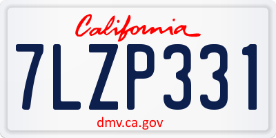 CA license plate 7LZP331