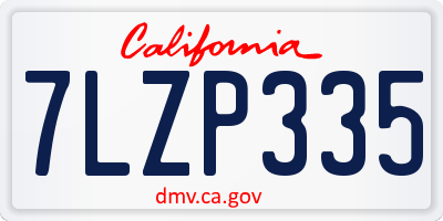 CA license plate 7LZP335