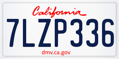 CA license plate 7LZP336