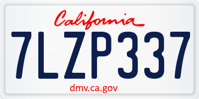 CA license plate 7LZP337