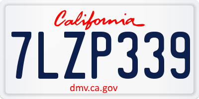 CA license plate 7LZP339