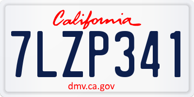 CA license plate 7LZP341