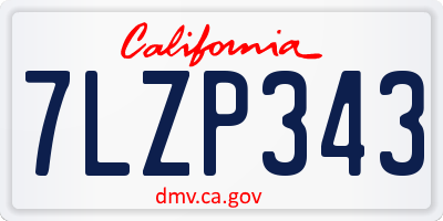 CA license plate 7LZP343