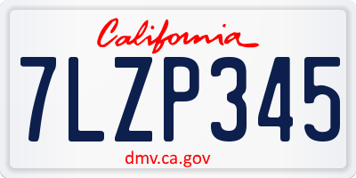 CA license plate 7LZP345