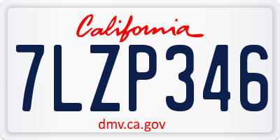 CA license plate 7LZP346