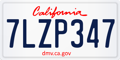 CA license plate 7LZP347