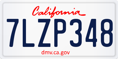 CA license plate 7LZP348