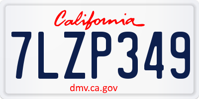 CA license plate 7LZP349