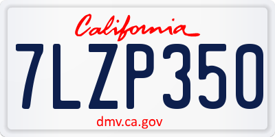 CA license plate 7LZP350